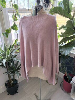 Lululemon Forward Flow Cashmere Blend Poncho Sweater OS Pink